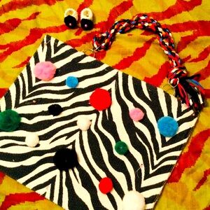 Zebra - Faux Pearl Braided earrings.